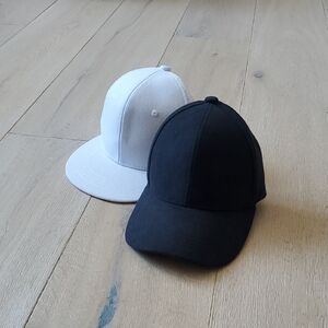 Two Baseball Caps - Black And White